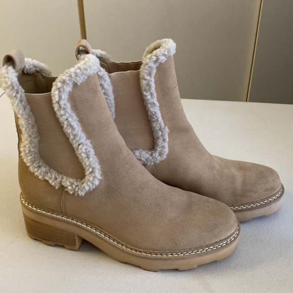 Women's Anissa Lug Sole Block Heel Cozy Faux Fur Chelsea Winter Booties - Picture 2 of 5